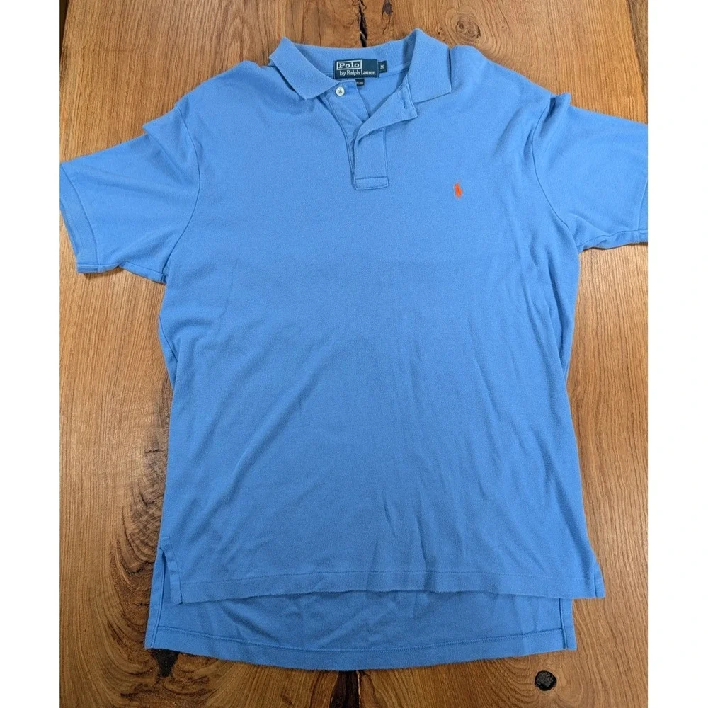 Polo Ralph Lauren Polo Shirt Mens M Blue Short Sleeve Pony Logo Cotton
